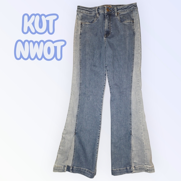 Kut from the Kloth Denim - Kut From The Kloth Flare Wide Leg Blue Gray Jeans (JEA17)